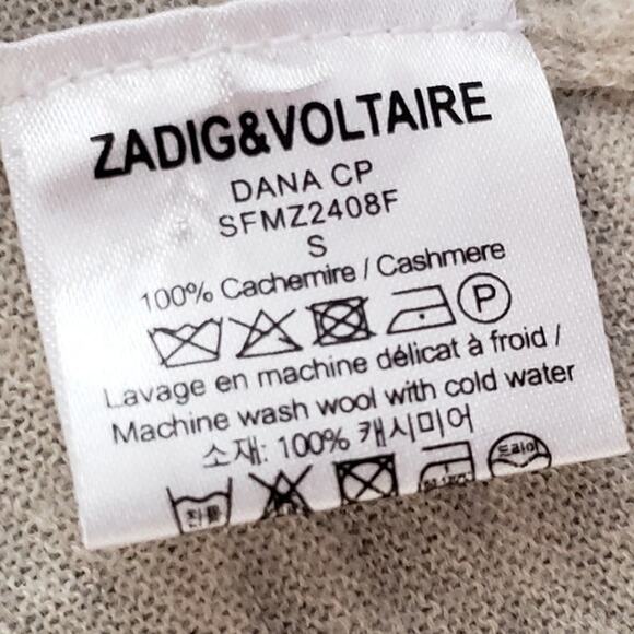 ZADIG & VOLTAIRE 100% Cashmere Cardigan Sweater Lightweight Distressed Small - Picture 6 of 16